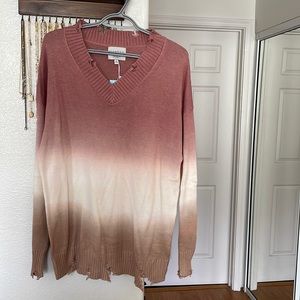 NWT Distressed knit sweater